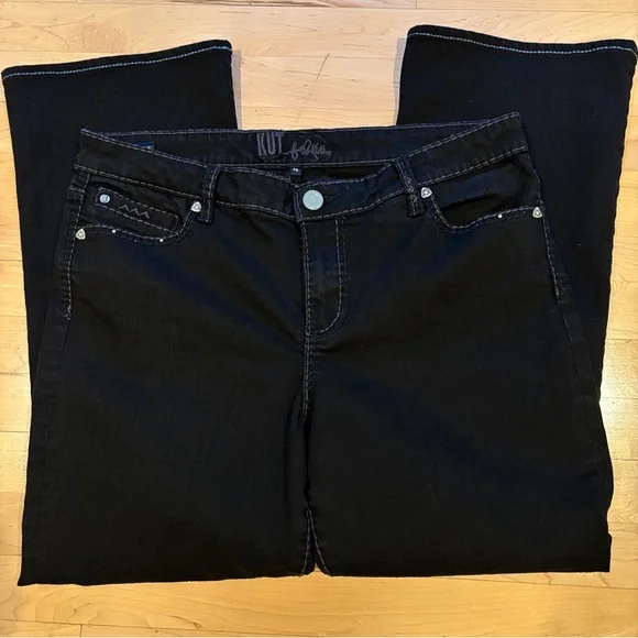 KUT from the Kloth Women's Black 5-Pocket Boot Cut Jeans - Picture 2 of 15